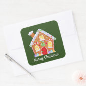 クリスマスジンジャーブレッドにメッセージハウスシールを追加 スクエアシール (封筒)