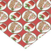 クリスマスジンジャーブレッドのカップケーキパターン ショートテーブルランナー (コーナー)