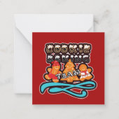 クリスマスジンジャーブレッドのクッキーベーキングチーム ノートカード (正面)