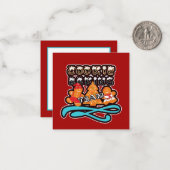 クリスマスジンジャーブレッドのクッキーベーキングチーム ノートカード (正面/裏面インサイチュ)