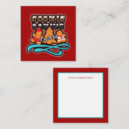 クリスマスジンジャーブレッドのクッキーベーキングチーム ノートカード
