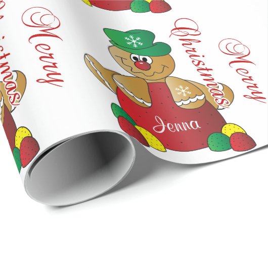 クリスマスジンジャーブレッドのグッズ ラッピングペーパー (ロールコーナー)