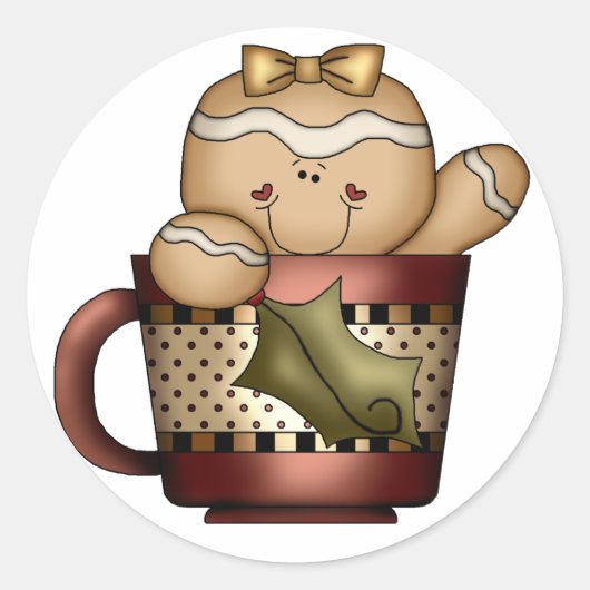 クリスマスジンジャーブレッドのステッカー – SRF ラウンドシール (正面)