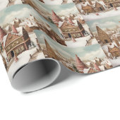 クリスマスジンジャーブレッドの家 ラッピングペーパー (ロールコーナー)