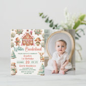 クリスマスジンジャーブレッドウィンターオネダーランド誕生日 招待状 (スタンド正面)