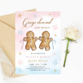 クリスマスジンジャーブレッドウィンタージェンダーリビール招待状 招待状