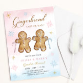クリスマスジンジャーブレッドウィンタージェンダーリビール招待状 招待状