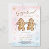 クリスマスジンジャーブレッドウィンタージェンダーリビール招待状 招待状 (正面)
