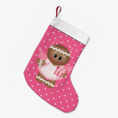 クリスマスジンジャーブレッドエンジェル漫画ストッキング スモールクリスマスストッキング (正面 (吊り時))