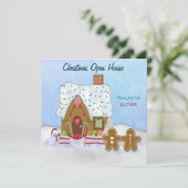 クリスマスジンジャーブレッドオープンハウス招待状 招待状 (スタンド正面)