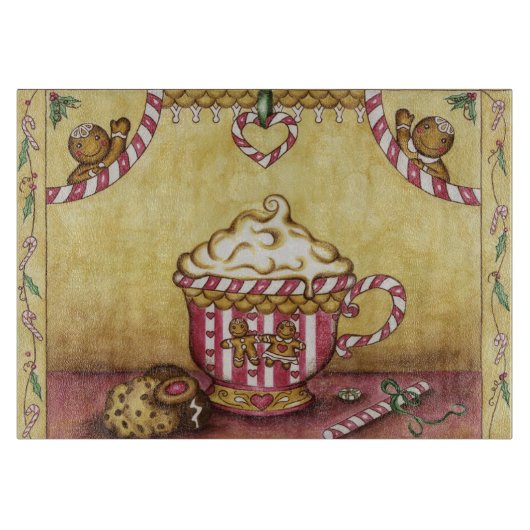 クリスマスジンジャーブレッドキッチンカットボードギフト カッティングボード (正面)