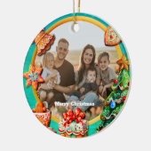 クリスマスジンジャーブレッドキャンディーハウスとお正月 セラミックオーナメント (左)