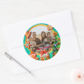 クリスマスジンジャーブレッドキャンディーハウスとお正月 ラウンドシール (封筒)