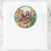 クリスマスジンジャーブレッドキャンディーハウスとお正月 ラウンドシール (バッグ)