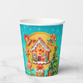 クリスマスジンジャーブレッドキャンディーハウスとお正月 紙コップ (裏面)