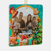 クリスマスジンジャーブレッドキャンディーハウスとニューイヤーCe セラミックオーナメント (右)