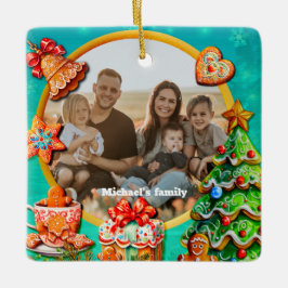 クリスマスジンジャーブレッドキャンディーハウスとニューイヤーCe セラミックオーナメント