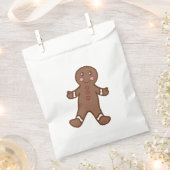 クリスマスジンジャーブレッドギフトバッグ フェイバーバッグ (クリップ留めされた状態)