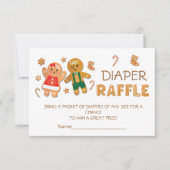 クリスマスジンジャーブレッドクッキーおむつラッフル 招待状 (正面)