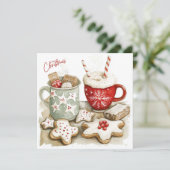 クリスマスジンジャーブレッドクッキーとホットチョコレート シーズンカード (スタンド正面)