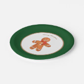 クリスマスジンジャーブレッドクッキーのカスタマイズ ペーパープレート (アングル)