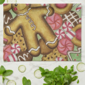 クリスマスジンジャーブレッドクッキーのキッチンタオルギフト キッチンタオル (折り畳み)