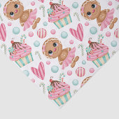 クリスマスジンジャーブレッドクッキーガールキャンディ&カップケーキ 薄葉紙 (詳細)