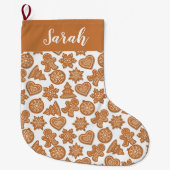 クリスマスジンジャーブレッドクッキークリスマスストッキング ラージクリスマスストッキング (正面)