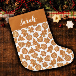 クリスマスジンジャーブレッドクッキークリスマスストッキング ラージクリスマスストッキング