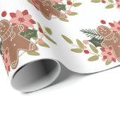 クリスマスジンジャーブレッドクッキーフェスティバルパターン ラッピングペーパー (ロールコーナー)