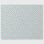 クリスマスジンジャーブレッドクッキーブルー ラッピングペーパー (フラット)