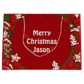 クリスマスジンジャーブレッドクッキーメリークリスマスLGB ラージペーパーバッグ (正面)