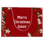 クリスマスジンジャーブレッドクッキーメリークリスマスLGB ラージペーパーバッグ (裏面)