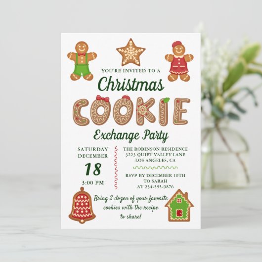 クリスマスジンジャーブレッドクッキー交換パーティー 招待状 (スタンド正面)