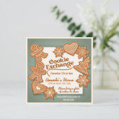 クリスマスジンジャーブレッドクッキー交換招待状 招待状 (スタンド正面)
