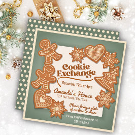 クリスマスジンジャーブレッドクッキー交換招待状 招待状