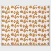 クリスマスジンジャーブレッドクッキー包装紙 ラッピングペーパー (フラット)