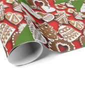クリスマスジンジャーブレッドクッキー包装紙 ラッピングペーパー (ロールコーナー)