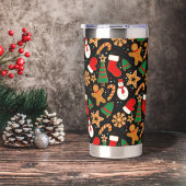 クリスマスジンジャーブレッドクッキー名前をカスタムする 保温保冷タンブラー