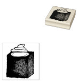 クリスマスジンジャーブレッドケーキスライスのホイップクリーム ラバースタンプ (押印)