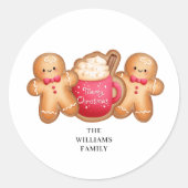 クリスマスジンジャーブレッドココア名 ラウンドシール (正面)