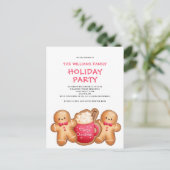 クリスマスジンジャーブレッドココア招待状はがき シーズンポストカード (スタンド正面)