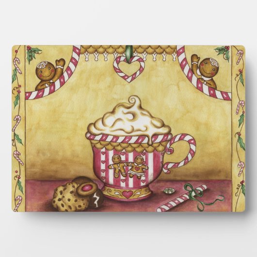 クリスマスジンジャーブレッドコーヒーアートデコール フォトプラーク (正面)