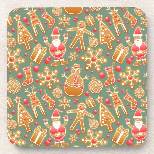 クリスマスジンジャーブレッドサンタ コースター (正面)