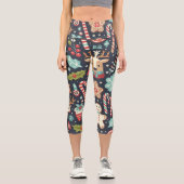 クリスマスジンジャーブレッドシームレスパターン カプリレギンス (正面)