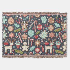 クリスマスジンジャーブレッドシームレスパターン スローブランケット