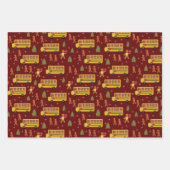 クリスマスジンジャーブレッドスクールバステーマ ラッピングペーパーシート (正面3)