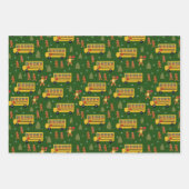 クリスマスジンジャーブレッドスクールバステーマ ラッピングペーパーシート (正面2)