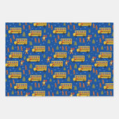 クリスマスジンジャーブレッドスクールバステーマ ラッピングペーパーシート (正面)