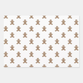 クリスマスジンジャーブレッドトナカイ赤キャンディカン ラッピングペーパーシート